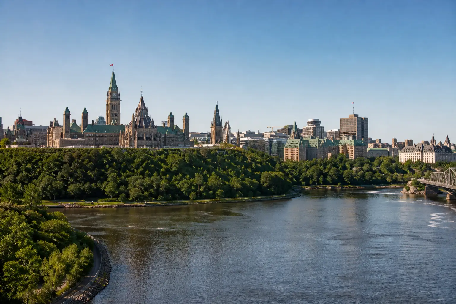 Ottawa urban core along the river